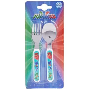 Fun House - Pyjamasques Cutlery Set - Pyjamasques, plastic + stainless steel, white Fun House - Pyjamasques Cutlery Set - Pyjamasques, plastic + stainless steel, white