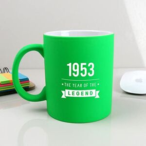 eBuyGB Engraved Neon Green Coffee Mug -1953 Year of The Legend Design 70th Birthday Gifts for Him, Men 310ml Tea Cup, Gift for Dad, Grandad, Friend eBuyGB Engraved Neon Green Coffee Mug -1953 Year of The Legend Design 70th Birthday Gifts for Him, Men 310ml Tea Cup, Gift for Dad, Grandad, Friend