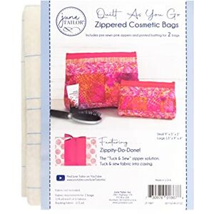 June Tailor Cosmetic Bags (2) Sewing Kit, Pink Zipper June Tailor Cosmetic Bags (2) Sewing Kit, Pink Zipper