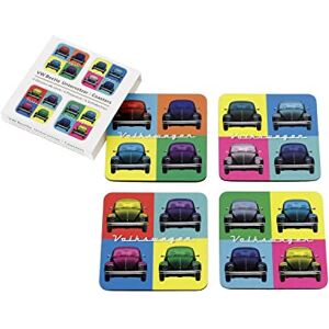 BRISA VW Collection Volkswagen Drink Glass Cork Coasters with MDF Coating and Beetle Bug Design (4-Piece Set/Multicolor) BRISA VW Collection Volkswagen Drink Glass Cork Coasters with MDF Coating and Beetle Bug Design (4-Piece Set/Multicolor)