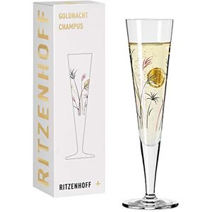 RITZENHOFF 1071013 Goldnacht #13 Champagne Flute, Crystal Glass, Black, red, Gold RITZENHOFF 1071013 Goldnacht #13 Champagne Flute, Crystal Glass, Black, red, Gold