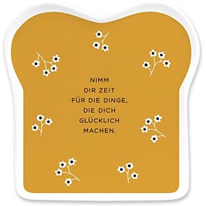 Grafik Werkstatt Grafik-Werkstatt Toast Plate with Saying, Porcelain, Nimm dir Zeit, 61767, 14.5 x 15.5 cm, White Grafik Werkstatt Grafik-Werkstatt Toast Plate with Saying, Porcelain, Nimm dir Zeit, 61767, 14.5 x 15.5 cm, White