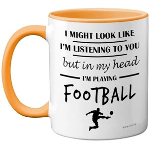 Stuff4 Football Gifts in My Head I'm Playing Football Mug Funny Gift for Footy Players, Footie Lover Presents, 11oz Ceramic Yellow Premium Mugs Novelty Cup Stuff4 Football Gifts in My Head I'm Playing Football Mug Funny Gift for Footy Players, Footie Lover Presents, 11oz Ceramic Yellow Premium Mugs Novelty Cup