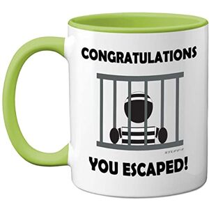 Stuff4 Leaving Gifts for Men or Women Congratulations You Escaped Retirement Mug Leaving Presents for Colleagues, Funny Gifts Men Women, New Job 11oz Ceramic Premium Green Mugs Stuff4 Leaving Gifts for Men or Women Congratulations You Escaped Retirement Mug Leaving Presents for Colleagues, Funny Gifts Men Women, New Job 11oz Ceramic Premium Green Mugs