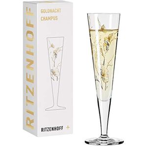 RITZENHOFF 1078277 Goldnacht #7 Champagne Flute, Glass, Gold, Black RITZENHOFF 1078277 Goldnacht #7 Champagne Flute, Glass, Gold, Black