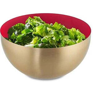 Relaxdays Serving Bowl, 100% stainless steel, Red/Gold, 20 cm Relaxdays Serving Bowl, 100% stainless steel, Red/Gold, 20 cm