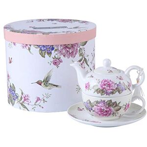 London Boutique Tea for One Teapot Tea Cup Saucer Set Gifts for Women Tea Set for 1 Flora Bird Rose Butterfly Porcelain Gift for Her (Beige/Cream) London Boutique Tea for One Teapot Tea Cup Saucer Set Gifts for Women Tea Set for 1 Flora Bird Rose Butterfly Porcelain Gift for Her (Beige/Cream)