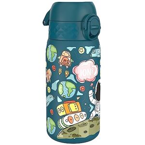 Ion8 Lightweight Steel Kids Water Bottle, 400ml/13oz, Non-Insulated, Leak Proof, Easy to Open, Secure Lock, Dishwasher Safe, Fits Cup Holders, Carry Handle, Metal Water Bottle, Blue, Space Ion8 Lightweight Steel Kids Water Bottle, 400ml/13oz, Non-Insulated, Leak Proof, Easy to Open, Secure Lock, Dishwasher Safe, Fits Cup Holders, Carry Handle, Metal Water Bottle, Blue, Space