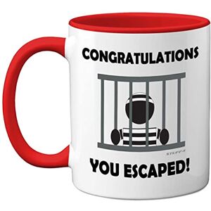 Stuff4 Leaving Gifts for Men or Women Congratulations You Escaped Retirement Mug Leaving Presents for Colleagues, Funny Gifts Men Women, New Job 11oz Ceramic Premium Red Mugs Stuff4 Leaving Gifts for Men or Women Congratulations You Escaped Retirement Mug Leaving Presents for Colleagues, Funny Gifts Men Women, New Job 11oz Ceramic Premium Red Mugs