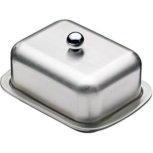 MasterClass Stainless Steel Double-Walled Insulated Butter Dish with Lid, Silver MasterClass Stainless Steel Double-Walled Insulated Butter Dish with Lid, Silver
