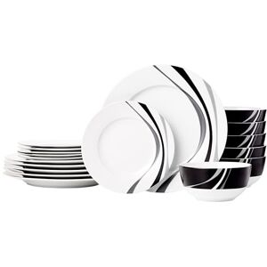 Amazon Basics 18-Piece Dinnerware Set Swirl, Service for 6 Amazon Basics 18-Piece Dinnerware Set Swirl, Service for 6