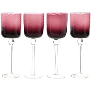 Premier Housewares Nile Wine Glasses, Purple, 9 x 9 x 25 cm, Set of 4 Premier Housewares Nile Wine Glasses, Purple, 9 x 9 x 25 cm, Set of 4