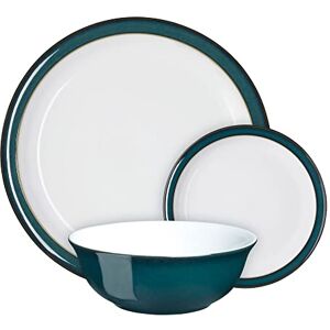 Denby Greenwich Dinner Set For 4 12 Piece Green, White Ceramic Tableware Set Dishwasher Microwave Safe Crockery Set 4x Dinner Plate, 4x Small Plate, 4x Cereal Bowl Chip & Crack Resistant Denby Greenwich Dinner Set For 4 12 Piece Green, White Ceramic Tableware Set Dishwasher Microwave Safe Crockery Set 4x Dinner Plate, 4x Small Plate, 4x Cereal Bowl Chip & Crack Resistant