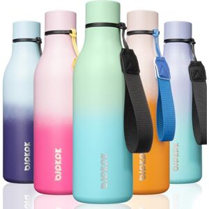 BJPKPK Insulated Water Bottles, 530ml Stainless Steel Metal Water Bottle with Strap, BPA Free Leak Proof Thermos, Mugs, Flasks, Reusable Water Bottle for Sports & Travel, Mint BJPKPK Insulated Water Bottles, 530ml Stainless Steel Metal Water Bottle with Strap, BPA Free Leak Proof Thermos, Mugs, Flasks, Reusable Water Bottle for Sports & Travel, Mint