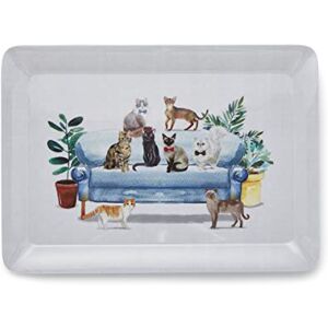 Cooksmart British Designed Small Serving Tray Dinner Tray For Multiple Uses Around The Home Trays For Food Serving Or Drinks Serving (Curious Cats L) Cooksmart British Designed Small Serving Tray Dinner Tray For Multiple Uses Around The Home Trays For Food Serving Or Drinks Serving (Curious Cats L)