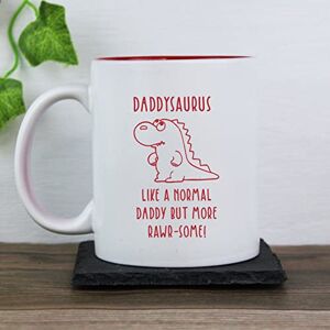 eBuyGB Daddysaurus Mug, Daddy Mug, Dinosaur Mug, Engraved White Red Reveal Coffee Mug, Father's Day Gift, Dad Birthday Gift, Funny Mug Present eBuyGB Daddysaurus Mug, Daddy Mug, Dinosaur Mug, Engraved White Red Reveal Coffee Mug, Father's Day Gift, Dad Birthday Gift, Funny Mug Present
