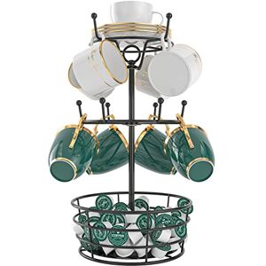 ASTLIHO ASDICOXB Visentor 3-Tier Black Metal Coffee Mug Rack Holder Rotatable, 10 Mug Hooks, Storage Basket, Kitchen, Living Room ASTLIHO ASDICOXB Visentor 3-Tier Black Metal Coffee Mug Rack Holder Rotatable, 10 Mug Hooks, Storage Basket, Kitchen, Living Room