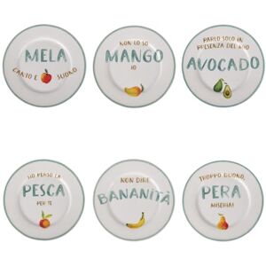 Tivoli Le Travisate Set of 6 Fruit Plate 19 cm in New Bone China Porcelain Tivoli Le Travisate Set of 6 Fruit Plate 19 cm in New Bone China Porcelain