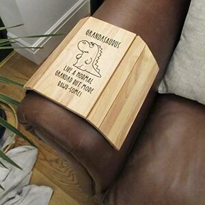 eBuyGB Grandasaurus Sofa Tray, Wooden Dinosaur Flexible Sofa Arm Tray, Grandad Birthday Gift, Present for Grandfather eBuyGB Grandasaurus Sofa Tray, Wooden Dinosaur Flexible Sofa Arm Tray, Grandad Birthday Gift, Present for Grandfather