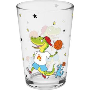 GRUSS & CO Drinking Glass with Dino Motif, Printed Glass, Height 10.8 cm, Diameter 6.8 cm, Volume 22 cl Gift for Children, Boys, Girls, Christmas, Birthday 74106 GRUSS & CO Drinking Glass with Dino Motif, Printed Glass, Height 10.8 cm, Diameter 6.8 cm, Volume 22 cl Gift for Children, Boys, Girls, Christmas, Birthday 74106