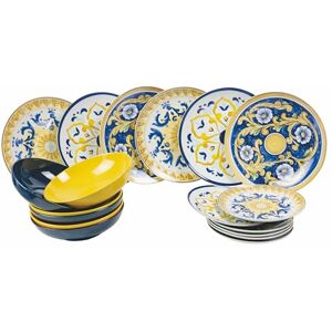 Sicily 18-Piece Dinner Set - Porcelain & Stoneware Sicily 18-Piece Dinner Set - Porcelain & Stoneware