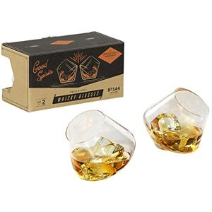 Gentlemen's Hardware Rocking Whisky Glasses, Silver, Set of 2, GEN144, 11 ounces Gentlemen's Hardware Rocking Whisky Glasses, Silver, Set of 2, GEN144, 11 ounces
