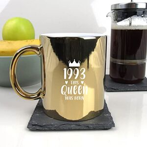 eBuyGB Engraved Metallic Shiny Gold Coffee Mug -1993 This Queen was Born Design 350ml Tea Cup, 30th Birthday Gifts for Women, Her Thirtieth Birthday Gift for Mum, Sister, Auntie, Friend eBuyGB Engraved Metallic Shiny Gold Coffee Mug -1993 This Queen was Born Design 350ml Tea Cup, 30th Birthday Gifts for Women, Her Thirtieth Birthday Gift for Mum, Sister, Auntie, Friend