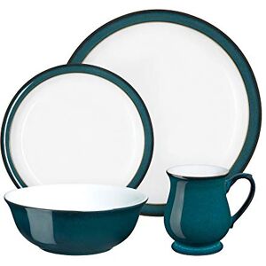 Denby Greenwich Dinner Set For 1 4 Piece Ceramic Tableware Plates & Bowls Set Green, White Dishwasher Safe Crockery Single Place Setting 1 x Dinner Plate, Small Plate, Cereal Bowl & Coffee Mug Denby Greenwich Dinner Set For 1 4 Piece Ceramic Tableware Plates & Bowls Set Green, White Dishwasher Safe Crockery Single Place Setting 1 x Dinner Plate, Small Plate, Cereal Bowl & Coffee Mug