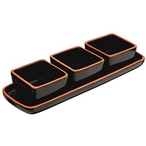 Premier Housewares Calisto Serving Dish Set, Ceramic, Black, Set of 4 Premier Housewares Calisto Serving Dish Set, Ceramic, Black, Set of 4