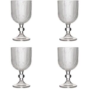 Ravenhead Linea Set of 4 Wine Glasses 370ml Contemporary Textured Wine Glasses for Red, White & Rosé, Elegant Linear Design Ravenhead Linea Set of 4 Wine Glasses 370ml Contemporary Textured Wine Glasses for Red, White & Rosé, Elegant Linear Design