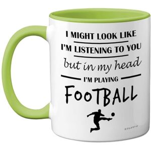 Stuff4 Football Gifts in My Head I'm Playing Football Mug Funny Gift for Footy Players, Footie Lover Presents, 11oz Ceramic Green Premium Mugs Novelty Cup Stuff4 Football Gifts in My Head I'm Playing Football Mug Funny Gift for Footy Players, Footie Lover Presents, 11oz Ceramic Green Premium Mugs Novelty Cup
