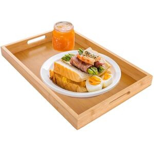 ASelected Serving Tray, Bamboo Trays with Handles Platter Rectangular Trays for Food, Tea, Coffee, Drinks, Breakfast, Lunch, Dinner, More 1 Large Bamboo Tray 38 x 25 x 4 Cm ASelected Serving Tray, Bamboo Trays with Handles Platter Rectangular Trays for Food, Tea, Coffee, Drinks, Breakfast, Lunch, Dinner, More 1 Large Bamboo Tray 38 x 25 x 4 Cm