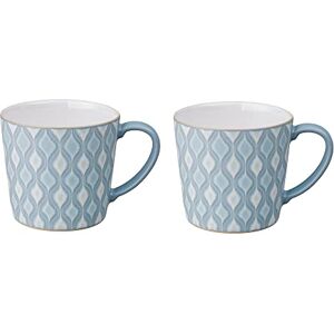 Denby Impression Blue Large Coffee Mug Set of 2-400ml Stoneware Ceramic Tea Mug Set Dishwasher Safe, Microwave Safe Denby Impression Blue Large Coffee Mug Set of 2-400ml Stoneware Ceramic Tea Mug Set Dishwasher Safe, Microwave Safe