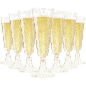 KOOSREEL Plastic Champagne Flutes, 50 Pack 5Oz/150ml Gold Glitter Plastic Champagne Glasses Cocktail Glasses Prosecco Glasses for Party,Birthday,Wedding,Chrismas,Thanksgiving KOOSREEL Plastic Champagne Flutes, 50 Pack 5Oz/150ml Gold Glitter Plastic Champagne Glasses Cocktail Glasses Prosecco Glasses for Party,Birthday,Wedding,Chrismas,Thanksgiving