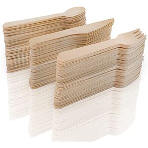 MCE-Commerce Premium Wooden Cutlery 50 x Wooden Forks, 50 x Wooden Knives, 50 x Birch Wood Spoons MCE-Commerce Premium Wooden Cutlery 50 x Wooden Forks, 50 x Wooden Knives, 50 x Birch Wood Spoons