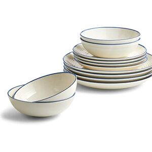 Royal Doulton Dinner Set Gordon Ramsay Maze Denim Line- Stoneware Tableware Set of 12 Dinner Plates, Side Plates and Cereal Bowls Royal Doulton Dinner Set Gordon Ramsay Maze Denim Line- Stoneware Tableware Set of 12 Dinner Plates, Side Plates and Cereal Bowls