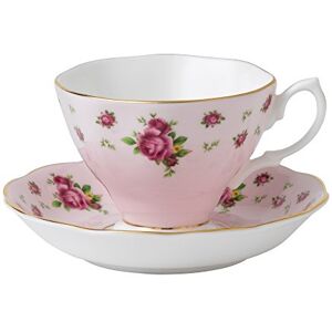 Royal Albert Modern Vintage NCRPNK26135 Teacup & Saucer, 2 Piece Set NCR, Bone China, Country Roses Pink, 20.3cm Royal Albert Modern Vintage NCRPNK26135 Teacup & Saucer, 2 Piece Set NCR, Bone China, Country Roses Pink, 20.3cm