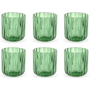 H&H Set of 6 Green Margaret Glasses Cl34 H&H Set of 6 Green Margaret Glasses Cl34