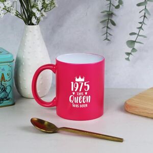 eBuyGB Engraved 1975 This Queen was Born Pink Coffee Mug, 50th Milestone Birthday Gift for Women, Fiftieth Gift for Her, 350 ml eBuyGB Engraved 1975 This Queen was Born Pink Coffee Mug, 50th Milestone Birthday Gift for Women, Fiftieth Gift for Her, 350 ml