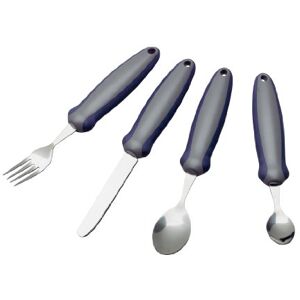 Homecraft Newstead Cutlery Set, Angled Spoons, Knife, and Forks, Utensil for Elderly, Disabled, Handicapped, Parkinson's Disease, and Arthritis users, Non Slip Easy Grip Retail Packed Homecraft Newstead Cutlery Set, Angled Spoons, Knife, and Forks, Utensil for Elderly, Disabled, Handicapped, Parkinson's Disease, and Arthritis users, Non Slip Easy Grip Retail Packed