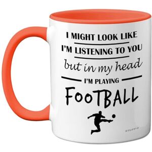 Stuff4 Football Gifts in My Head I'm Playing Football Mug Funny Gift for Footy Players, Footie Lover Presents, 11oz Ceramic Orange Premium Mugs Novelty Cup Stuff4 Football Gifts in My Head I'm Playing Football Mug Funny Gift for Footy Players, Footie Lover Presents, 11oz Ceramic Orange Premium Mugs Novelty Cup