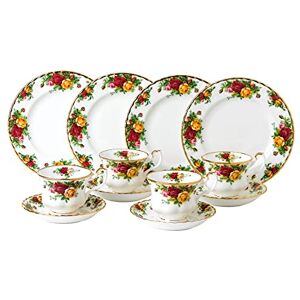 Royal Albert 40035301 Old Country Roses Tea Entertaining 12 Piece Set White, Fine Bone China Royal Albert 40035301 Old Country Roses Tea Entertaining 12 Piece Set White, Fine Bone China