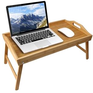 1ABOVE Bamboo Folding Breakfast Tray with Handles, Multipurpose Lap Tray for Breakfast in Bed, Sofa, Eating, Working, Serving, Drawing, Laptop Stand & Snack Tray (NATURAL) 1ABOVE Bamboo Folding Breakfast Tray with Handles, Multipurpose Lap Tray for Breakfast in Bed, Sofa, Eating, Working, Serving, Drawing, Laptop Stand & Snack Tray (NATURAL)