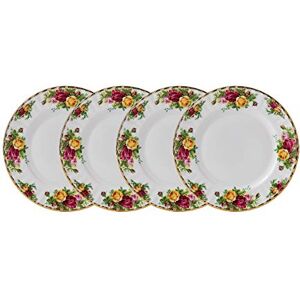Royal Albert Old Country Roses 40034980 Plates 20cm Set of 4 White, Fine Bone China Royal Albert Old Country Roses 40034980 Plates 20cm Set of 4 White, Fine Bone China