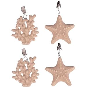 Tivoli Set of 4 Coastal Style Ceramic Tablecloth Clips Sand Ocean Tivoli Set of 4 Coastal Style Ceramic Tablecloth Clips Sand Ocean