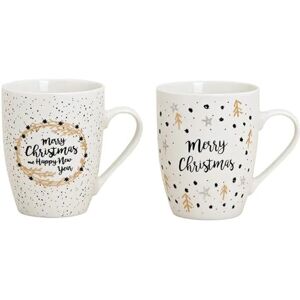 Dekohelden24 Porcelain Coffee Mug Set of 2, Sayings Merry Christmas, Capacity 300 ml, Dimensions (L x W x H): 8 x 12 x 10 cm, White, 10 cm Dekohelden24 Porcelain Coffee Mug Set of 2, Sayings Merry Christmas, Capacity 300 ml, Dimensions (L x W x H): 8 x 12 x 10 cm, White, 10 cm