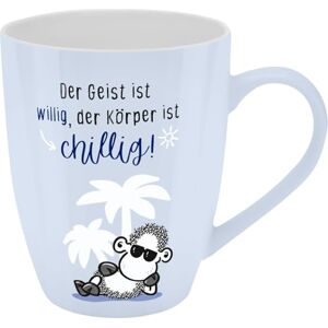 Sheepworld Mug with Motif Print 'Der Geist ist willig, der Körper ist chillig!', with Banderole Sheepworld Mug with Motif Print 'Der Geist ist willig, der Körper ist chillig!', with Banderole