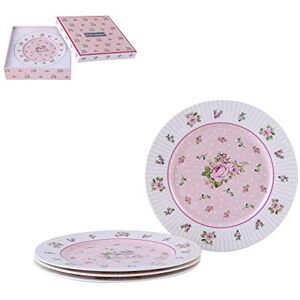 London Boutique Cake Plate Set 4 Porcelain Fine China Wide Rimmed Shabby Chic (Rose Pink) London Boutique Cake Plate Set 4 Porcelain Fine China Wide Rimmed Shabby Chic (Rose Pink)