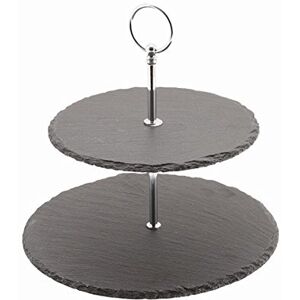 Genware NEV-SLT-2TCS Cake Stand with 2 Tier Slate, 20/25 cm Genware NEV-SLT-2TCS Cake Stand with 2 Tier Slate, 20/25 cm