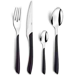 Amefa ECLAT Stainless Steel 16-Piece Handle Cutlery Set, Set of 16, Black Amefa ECLAT Stainless Steel 16-Piece Handle Cutlery Set, Set of 16, Black